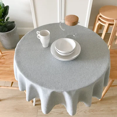 Blue Gray Рождественская скатерть, круглая скатерть для вечерние, свадебные, банкетный стол в гостинице, покрытие цвета хаки, розовый, синий, зеленый, кухонная скатерть - Цвет: Blue Gray