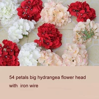 30pcs big artificial hydrangea silk flower head 54 petals wedding home party celebration diy flower wall accessories