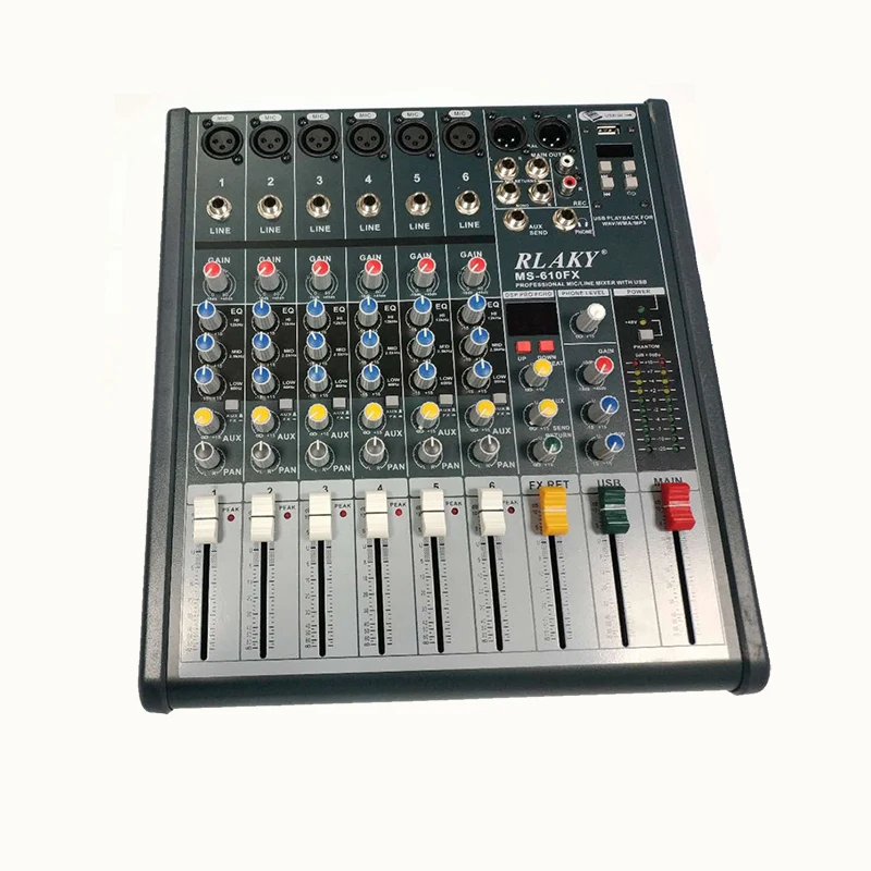 Горячая Распродажа, профессиональный аудио DJ микшер, 6 каналов, Mezcladora De DJ Mikser Mischer, 16 видов echo DSP effect, устройство