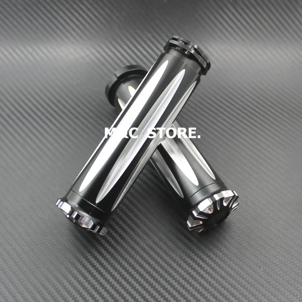 Черный 1 &quotCNC Руль рукоятки для Harley Sportster XL883 1200 Softail Touring Dyna Custom Cruiser Chopper|cnc handlebar hand