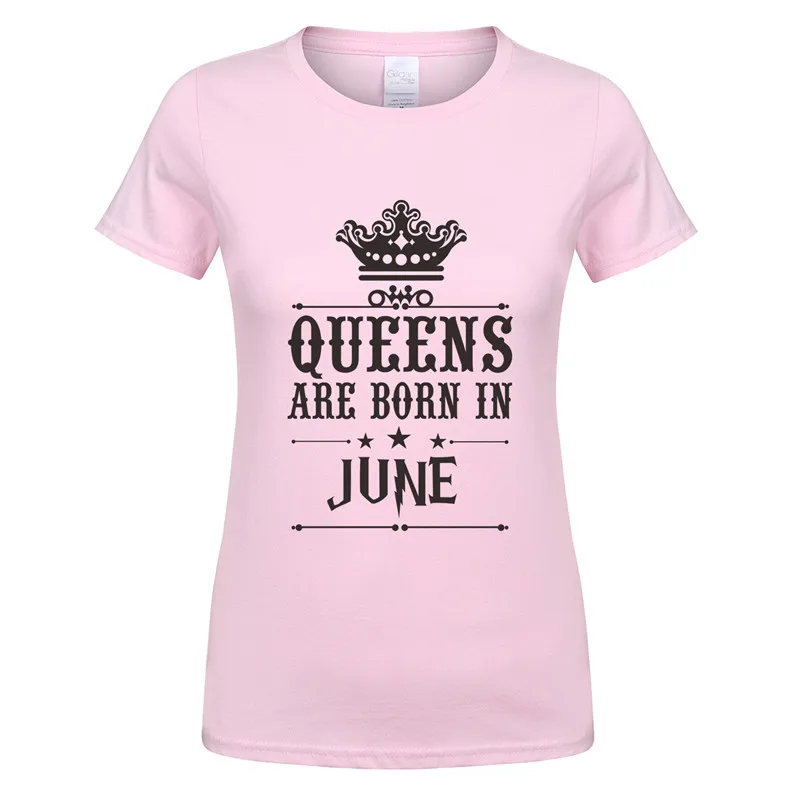 Omnitee Женская Queens рождаются в июне футболки из хлопка с коротким рукавом для
