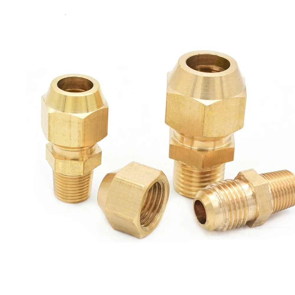 

copper Flaring directly connect 1/8" 1/4" 3/8" 1/4" Male Thread brass fitting copper expansion estuary flared Adapter Connector