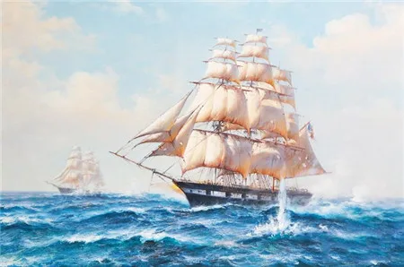 5D DIY качественная алмазная мозаика парусник в море Живопись стразами картины из алмазной мозаики для украшении дома - Цвет: Y1392