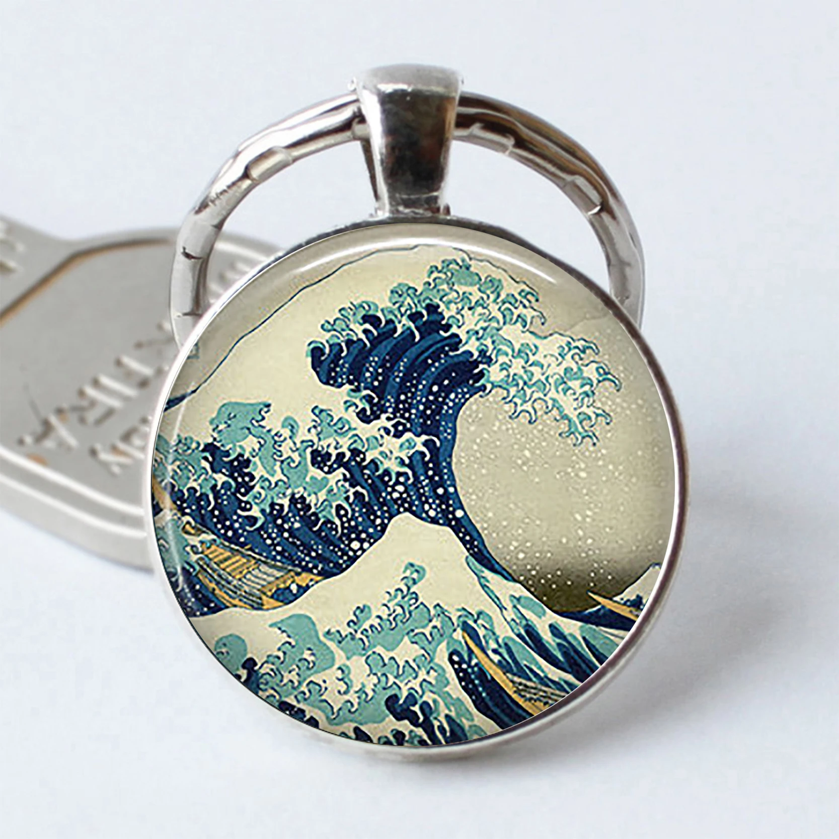 Брелок Great Wave At Kanagawa Art стеклянный брелок для ключей Surfer ретро подарок кабошон