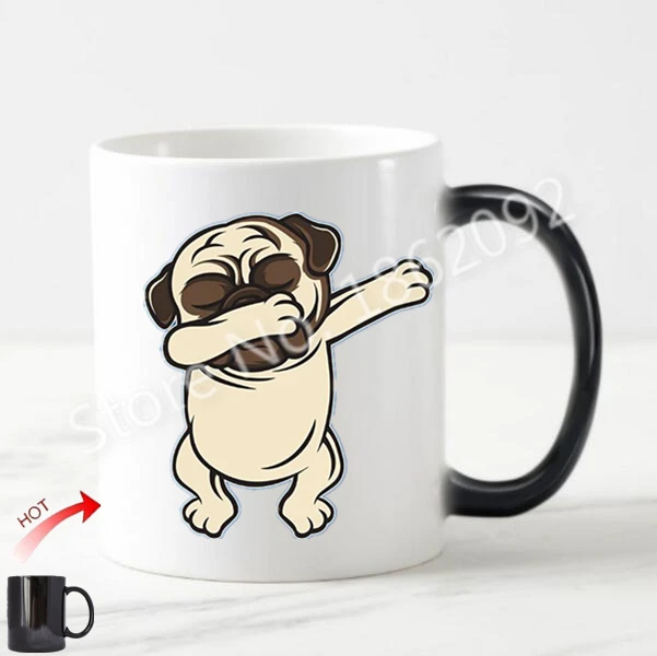 Забавная волшебная кружка Pugdog Dab для кофе пива чая чашка с изменением цвета