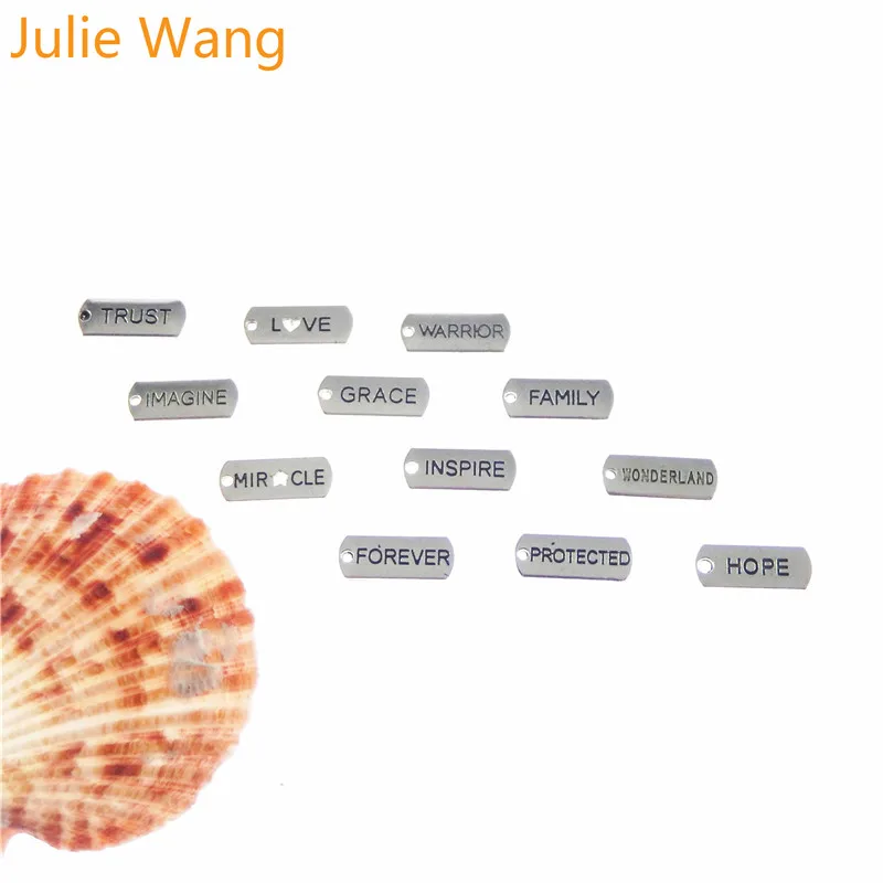 17 шт. прямоугольные английские Подвески Julie Wang с буквами антикварные подвески
