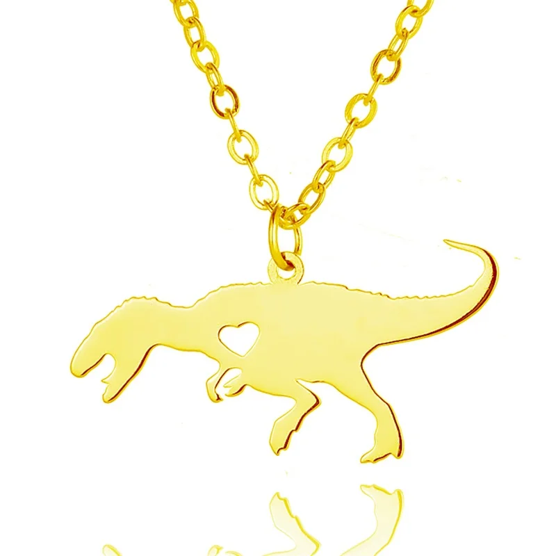 

Stainless steel golden plesiosaur pendant necklace love tyrants dragon necklace men and women jewelry Valentine's Daygift