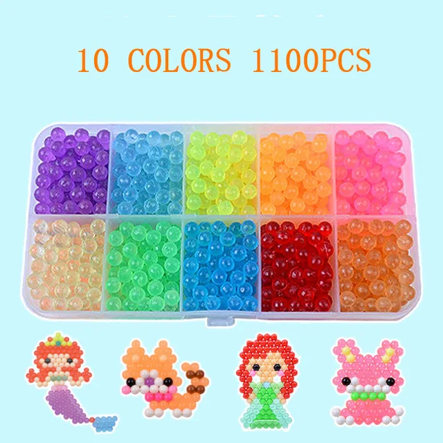 1100pcs 6000 шт DIY волшебные бусины формы в виде животного ручная работа 3D Головоломка Детские Обучающие шарики игрушки для детей - Цвет: 1100pcs