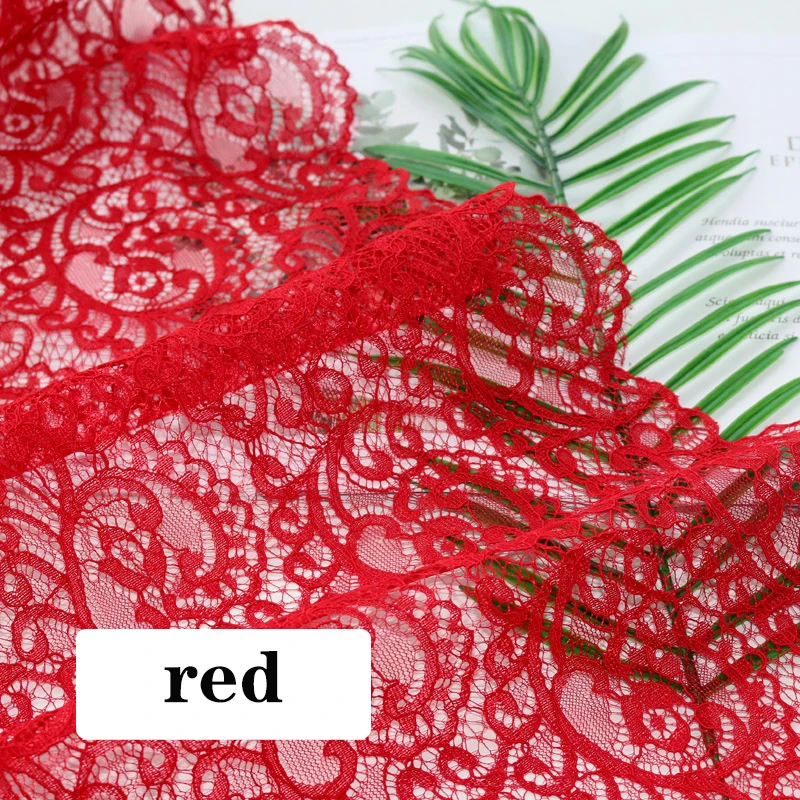 red Ширина 140 см кружевная ткань вышивка цветок Африканское кружево пэчворк Tissu для DIY платье юбка блузка свадебное украшение - Цвет: red
