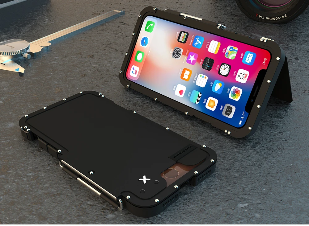 R-Just металлический противоударный флип-чехол для iPhone 8, 7 plus, защитный чехол для телефона King, чехол для iPhone 6, 6splus, 7, 8 Plus, R-JUST