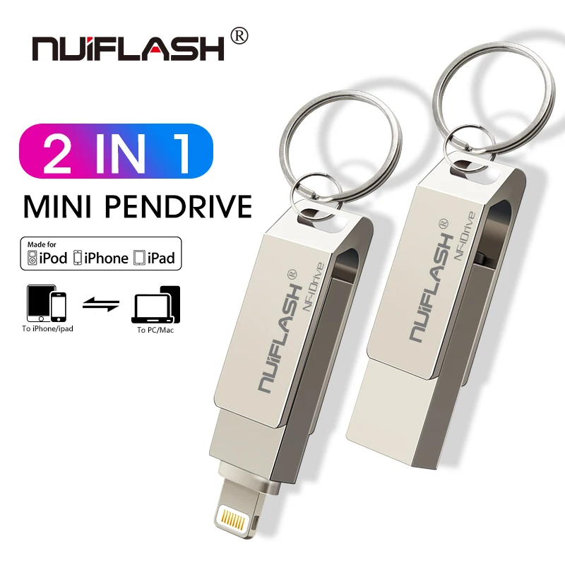 USB флэш-накопитель для iPhone X/8/7/7 Plus/6 Plus/6s/5/SE/ipad 2 в 1 флеш-накопитель 16 ГБ 32 ГБ 64 ГБ 128 ГБ флэш-накопитель usb Stick