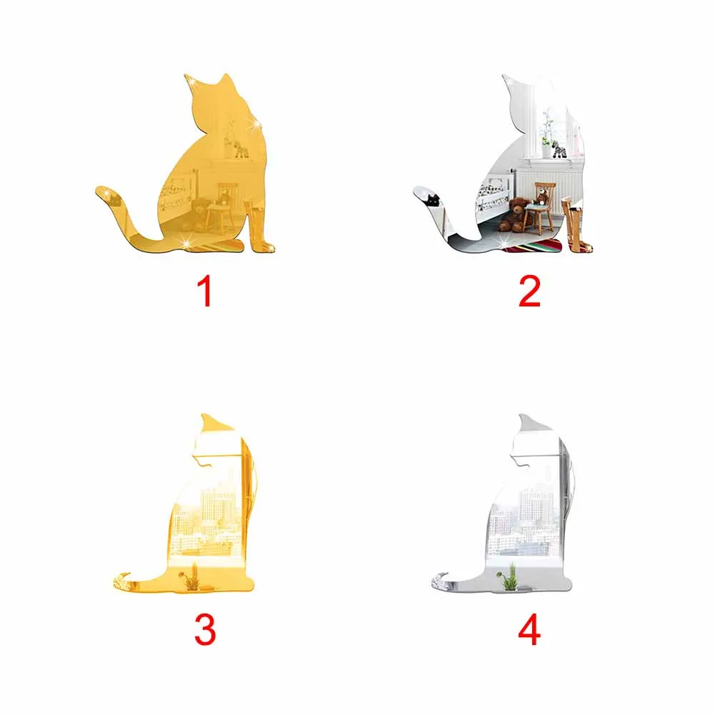 Новое поступление зеркало золотого и серебряного цвета 3D наклейки вечерние