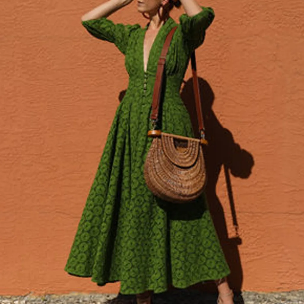 2019 женское платье с v образным вырезом цветочным принтом средней талией в стиле