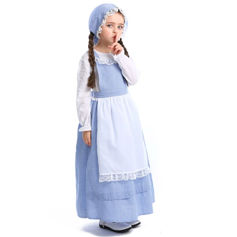 Детский костюм для девочек JYZCOS традиционный в клетку сельскую местность