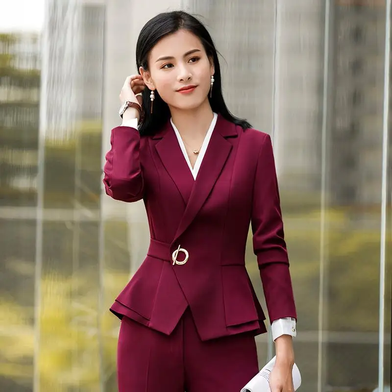 Женские костюмы тонкая весенняя куртка с оборками и длинными рукавами брюки