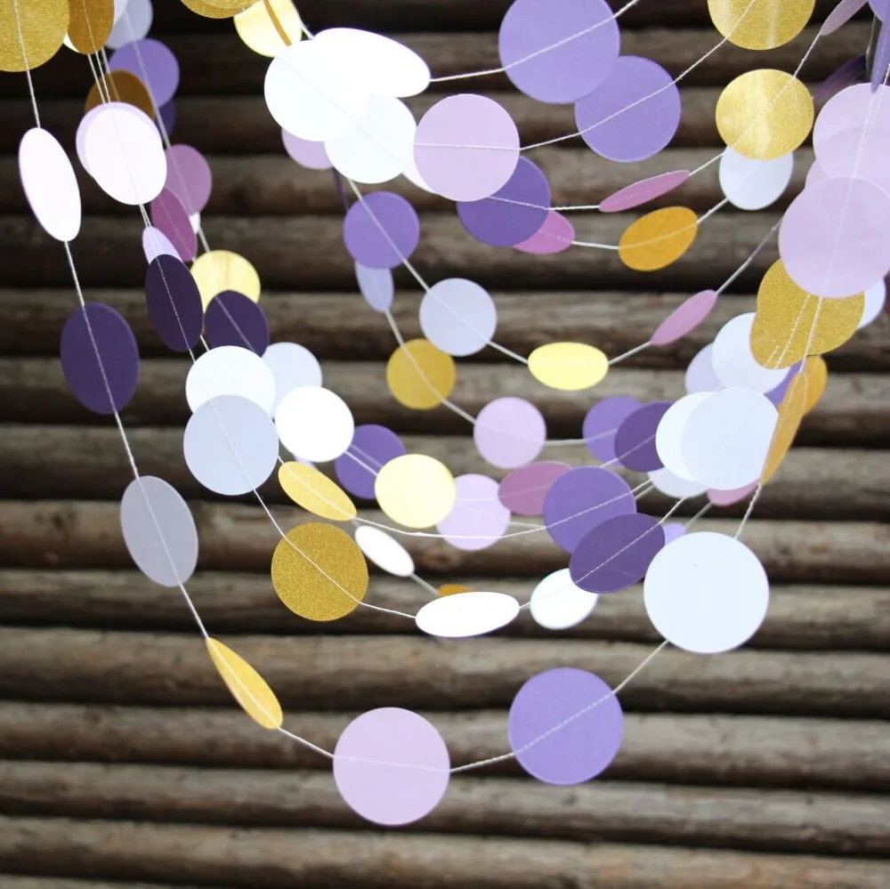 (5 шт./лот) Фиолетовый Золото Гирлянды Фон Свадьба Праздник Фотосессии Торжества