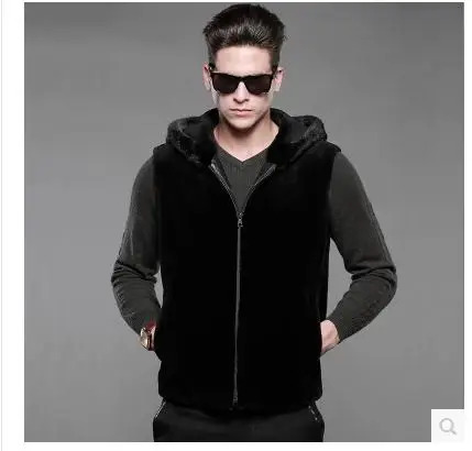 S/6Xl мужские Immitaion шубы черные с капюшоном зима осень большие размеры для мужчин