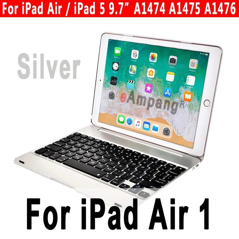 Silver for iPad Air1 Складной ноутбук дизайн Bluetooth клавиатура чехол для Apple iPad 9,7 5th 6th поколения iPad Air 1 2 5 6 iPad Pro 9,7 Клавиатура Чехол - Цвет: Silver for iPad Air1