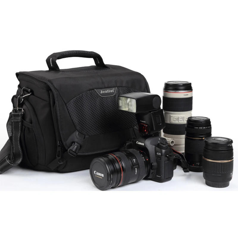 Jealiot большая емкость профессиональная DSLR сумка для камеры Сумка через плечо фото