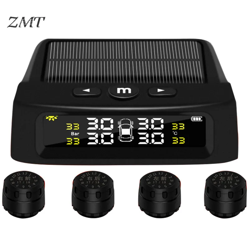 Солнечный автомобиль шины Давление монитор TPMS автомобильных шин Обнаружение