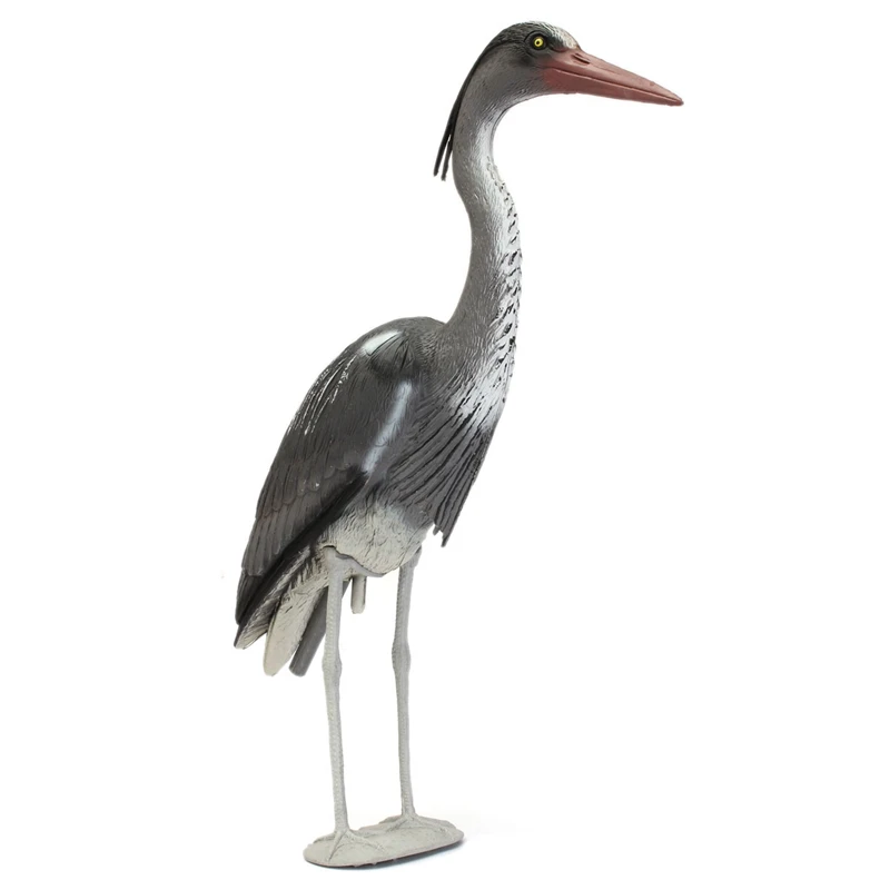 KiWarm Large Decoy Heron Egret Sculptures Garden Ornaments Bird Scarer Fish Pond Koi Carp Protect Garden Crafts