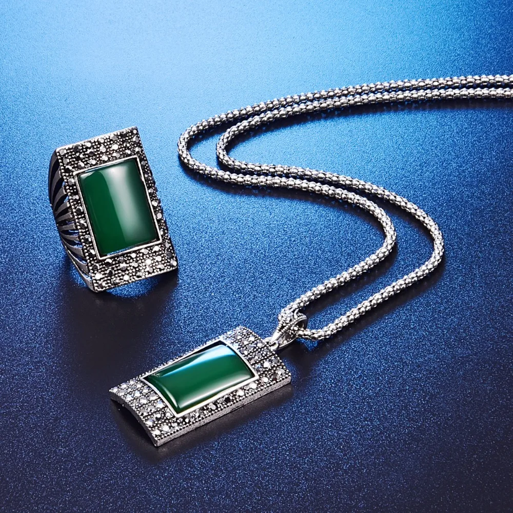 Набор винтажных ювелирных изделий с кристаллами для женщин полный черный горный