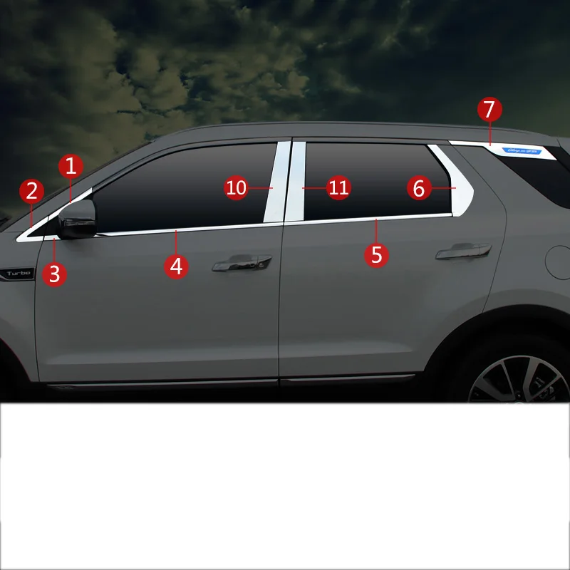 18 pcs trims 2 Lsrtw2017 из нержавеющей стали окна автомобиля планки для changan cs55 - Название цвета: 18 pcs trims 2