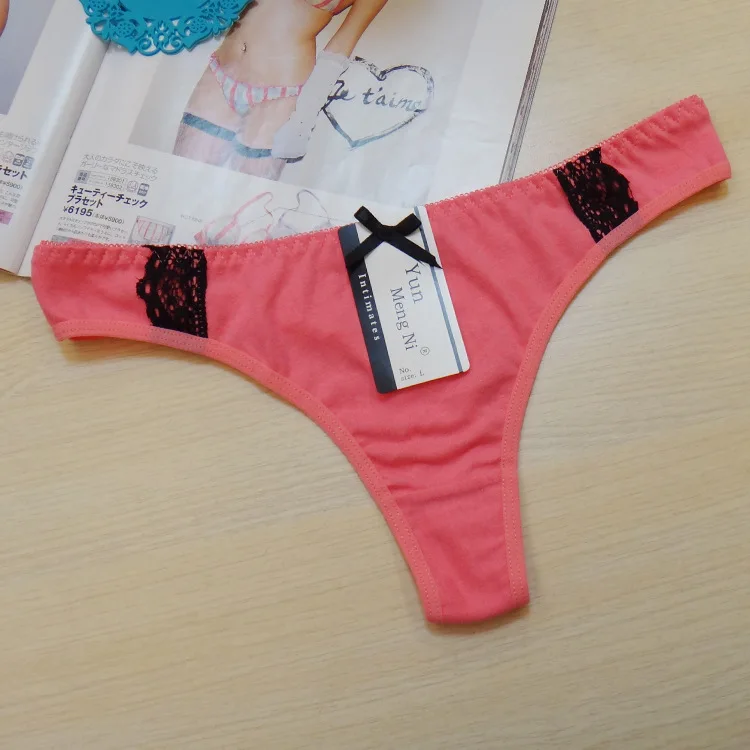 Хлопок женские Сексуальные Стринги Трусики Трусы Для Ladies t-спину Бесплатная