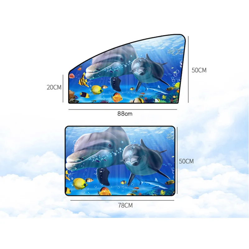 Пара/комплект автомобильная занавеска бокового окна мультяшное магнитное