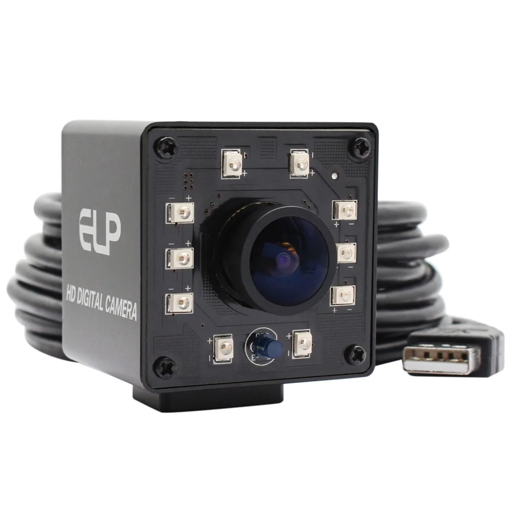 ELP 1080P широкоугольный объектив рыбий глаз Мини ИК инфракрасный USB камера