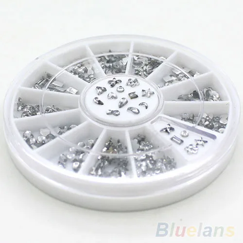 24 шт. Прозрачный Diamante Rhinestone Кристаллическое Nail Art Наклейка Советы Глиттеры