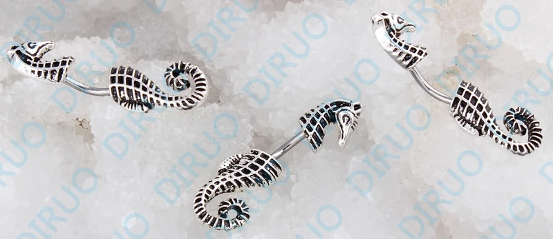Горячая продажа Seahorse 316L пирсинг из хирургической стали кольцо пупка ювелирные