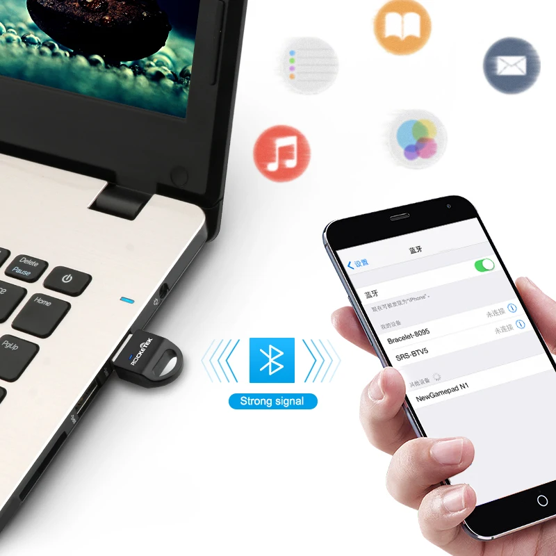

Rocketek CSR 4.0 A2DP Bluetooth Adapter USB Dongle for PC Computer Speaker audio/ps4 controller/Receiver transmitter