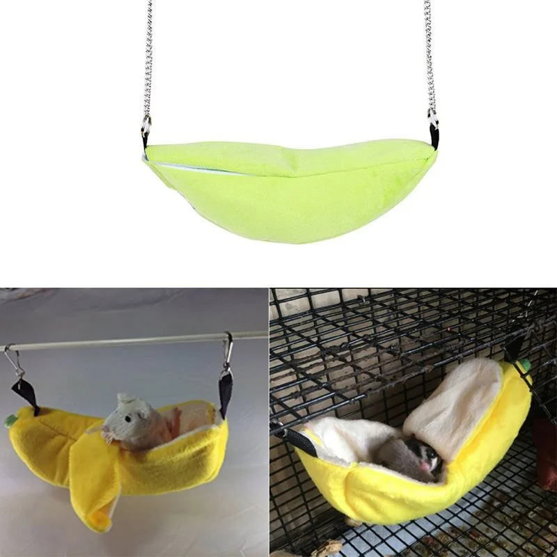 

Cotton Pet Hamster Hanging House Hammock Small Animal Hamster Rat banana shape Bird Cage Sleeping Bed Small Pet Accessories