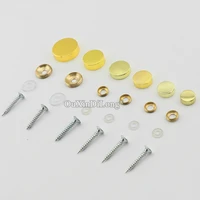 200pcs pure brass advertisement nails screws glass mirror caps diy decorative covers gold