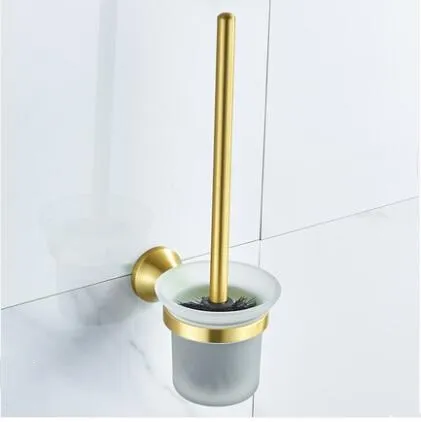 brush holder Золотые аксессуары для ванной комнаты, держатель для полотенец, держатель для полотенец, щетка для унитаза, угловая полка для ванной комнаты, набор аксессуаров для ванной комнаты - Цвет: brush holder