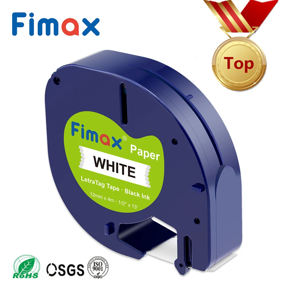 Fimax 1 шт. 91200 91201 совместимая с DYMO LetraTag лента для этикеток 91330 12267 черная на белой