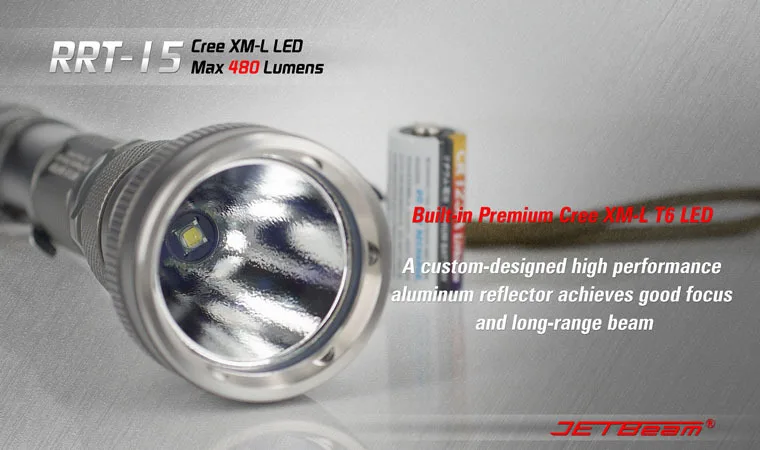 Бесплатная доставка NITECORE RRT15 CREE XML T6 светодиодный фонарик без батареи CR123
