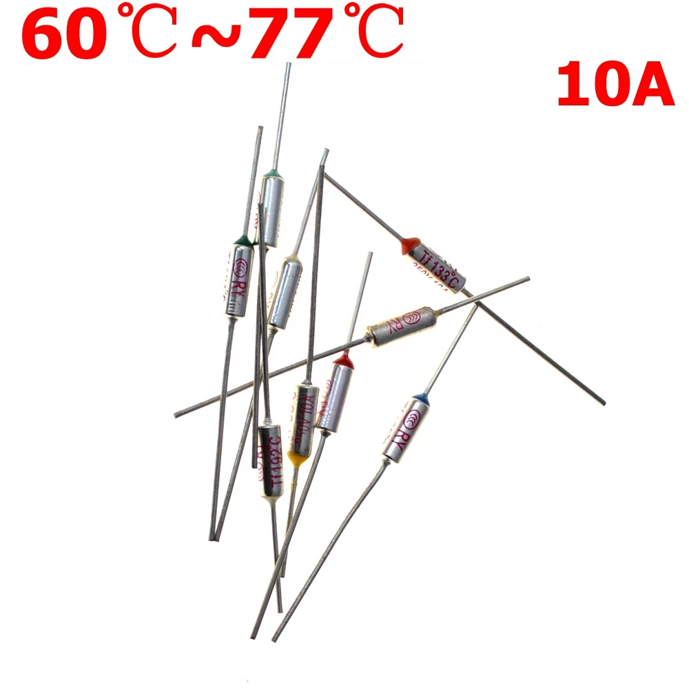 Тепловой предохранитель 60C 65C 70C 73C 75C 77C градус Цельсия 10А 250В микро мини
