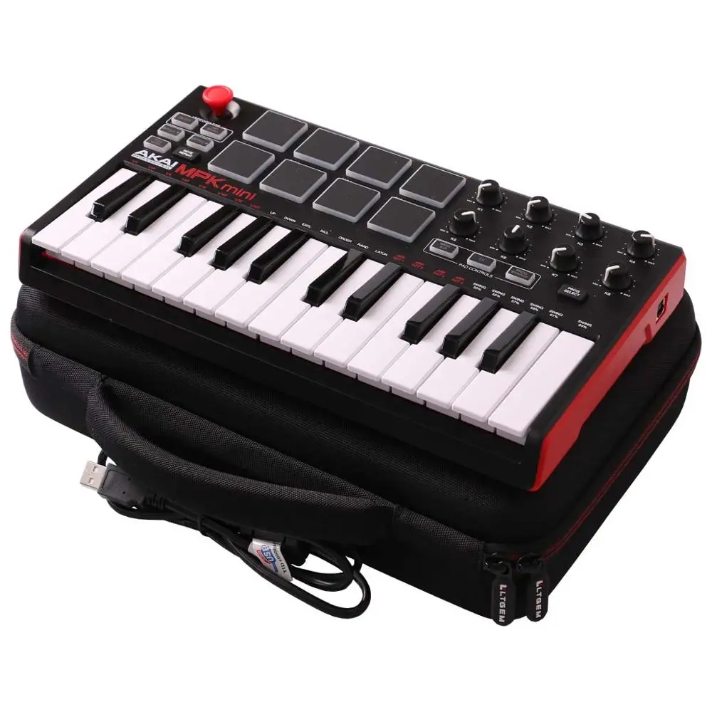 Дорожный Чехол LTGEM для Akai Professional MPK Mini MKII и Play | 25 клавишный USB MIDI Барабанный коврик