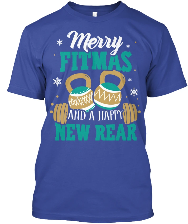 Merry Fitmas и счастливого Нового сзади! Сзади Популярные Tagless футболка|t-shirt t-shirt|t-shirt teet