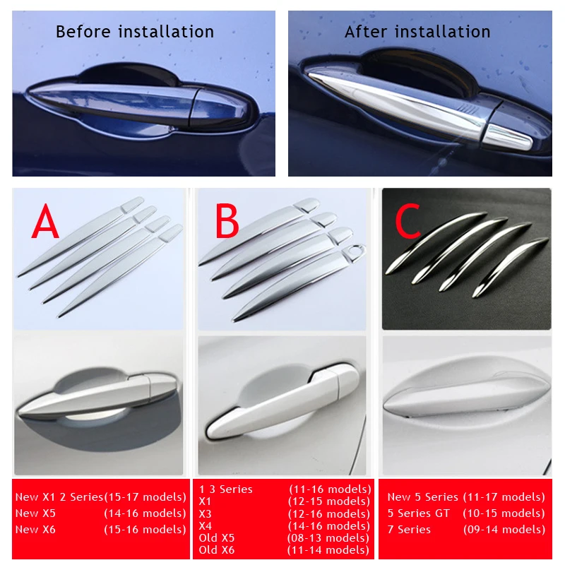 100% 8pcs New Stainless Steel Door Handle Cover Trim For Bmw 1 3 5 Series Gt X1 X3 X4 X5 X6 F20 F30 F35 E84 E70 E71 2012 2013 | Автомобили