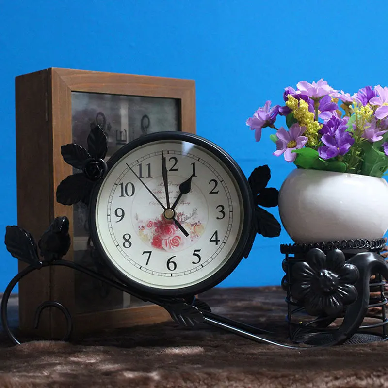 Украшение для дома ручной работы часы в сельском стиле белые.|table clock|clock homedecorative