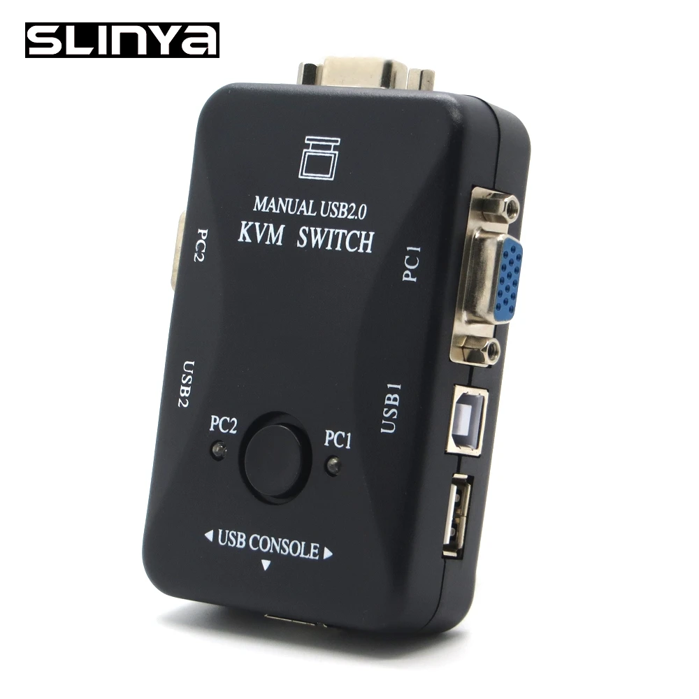 KVM переключатель с 2 портами USB коммутатор SVGA VGA для ПК клавиатуры мыши до 1920x1440|usb