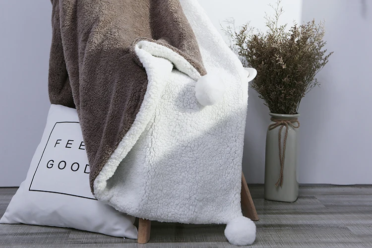 Однотонное одеяло мягкий и теплый толстый коралловый бархат + ягненок плед из