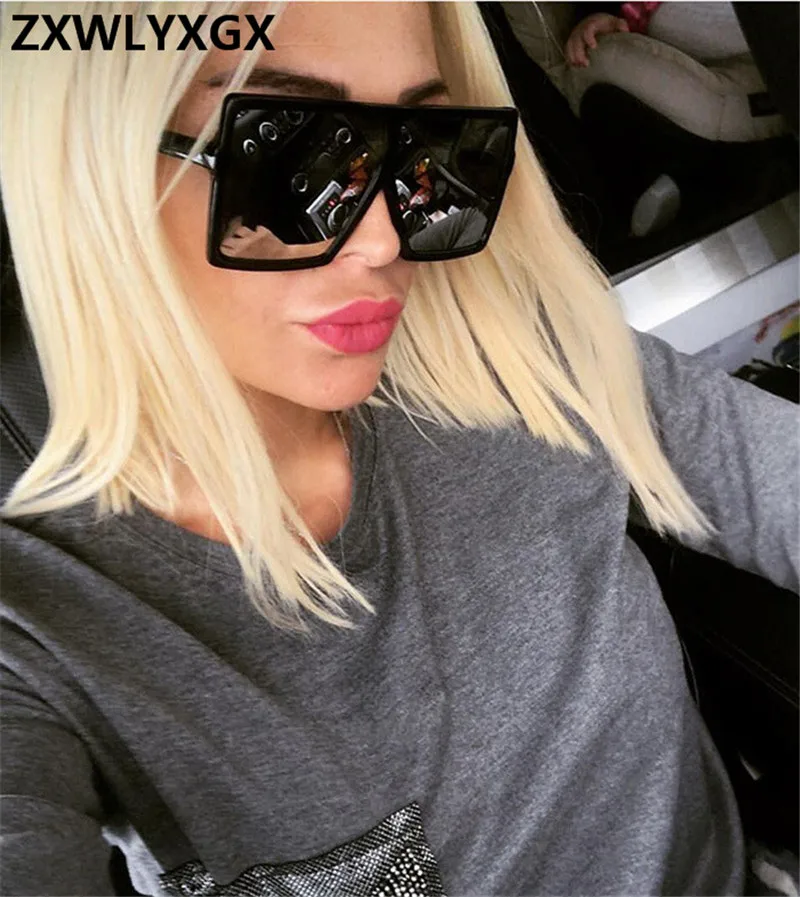 

New Oversized Sunglasses Women Men Luxury Brand Designer Vintage Sun Glasses Female Male Big Frame Black Eyewear