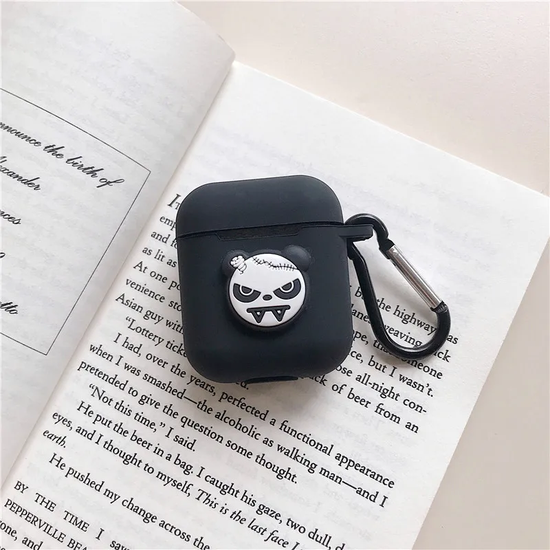 Violent bear Bluetooth чехол для наушников Аксессуары для airpods защитный чехол сумка анти-потеря ремешок для airpods 2 милый мультфильм DIY силикон - Цвет: Violent bear