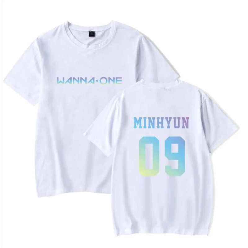 Корейская мода KPOP футболка с надписью Want ONE To Be One Женская хлопковая Футболка