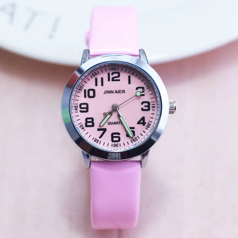 2018 Лидер продаж детские милые 7 видов цветов циферблат часы с кожаным ремешком