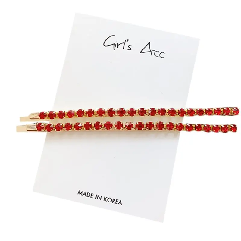 

1pair Women Metallic Curved Bobby Pins Hair Clips Colored Glitter Shimmer Rhinestone Hairgrips Faux Crystal Diamond Barrettes N